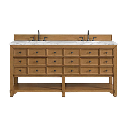 Malibu 72" Double Vanity Cabinet, Amber Birch
