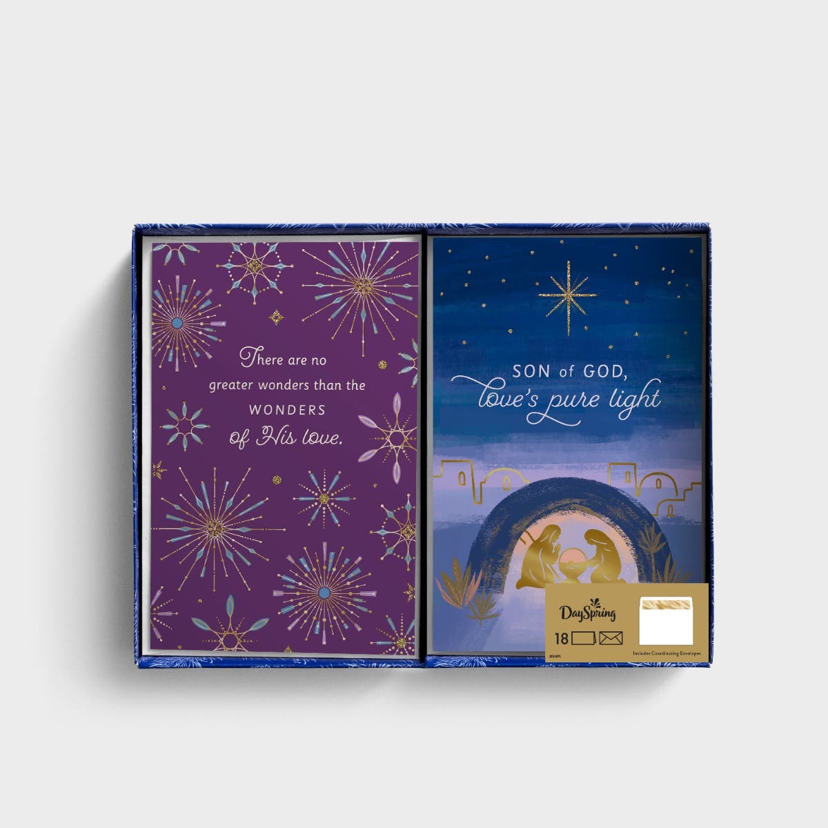 Wonders of His Love - 18 Assorted Christmas Boxed Cards and Envelopes