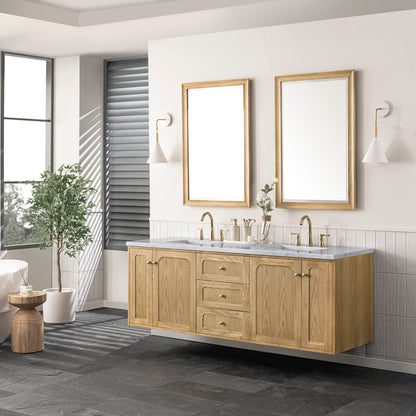 Laurent 72" Double Vanity Cabinet, Light Natural Oak