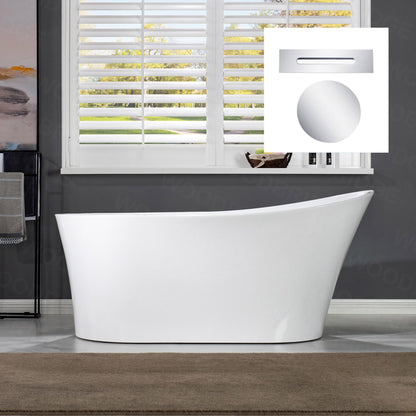 WOODBRIDGE 67" Acrylic Freestanding Bathtub Contemporary Soaking Tub