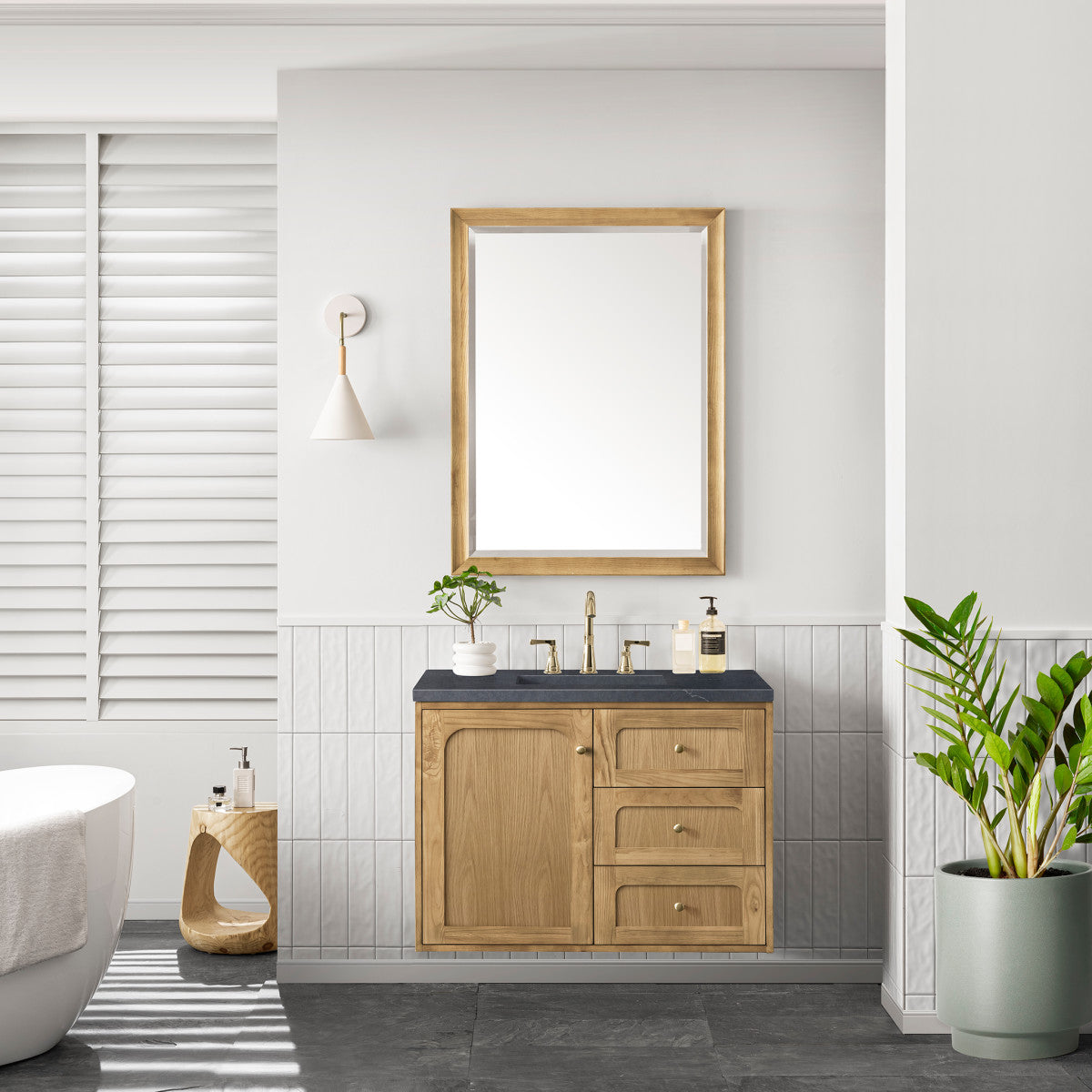 Laurent 36" Single Vanity Cabinet, Light Natural Oak