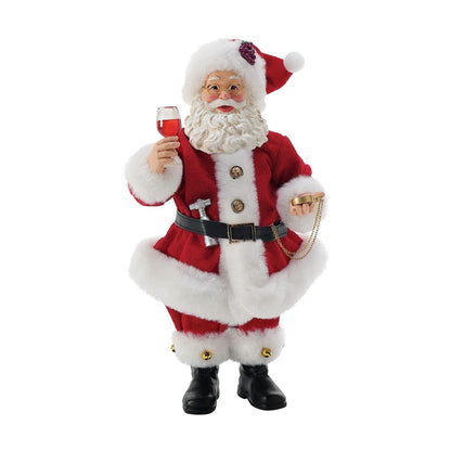 Wine Time Santa Figurine