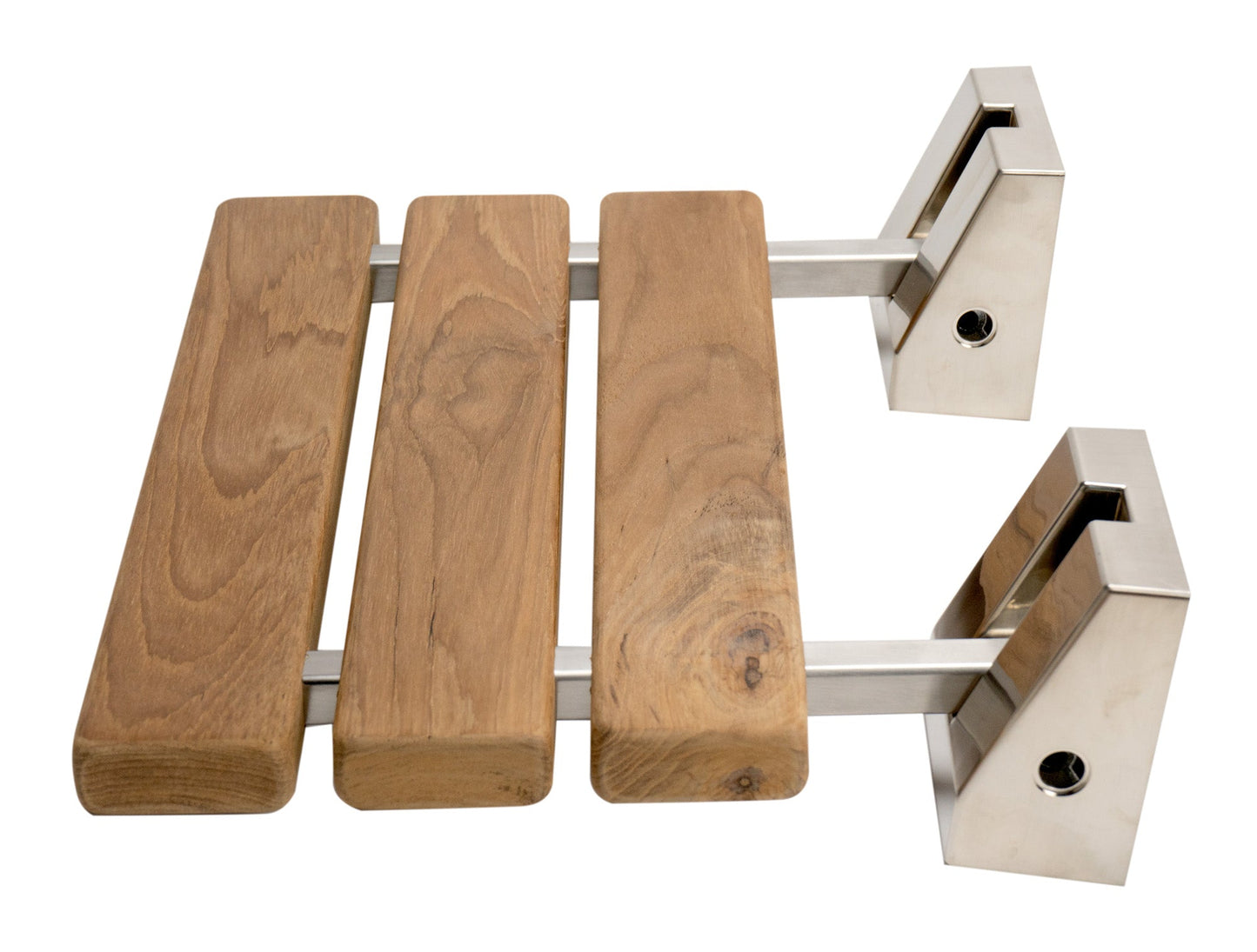 ALFI brand ABS16S 16" Wide Foldable Teak Shower Seat with Square Hardware