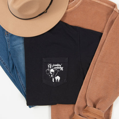 Feelin Witchy Halloween Pocket Comfort Colors Tshirt