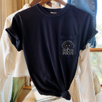 Hocus Pocus Cat Halloween Pocket Comfort Colors Tshirt