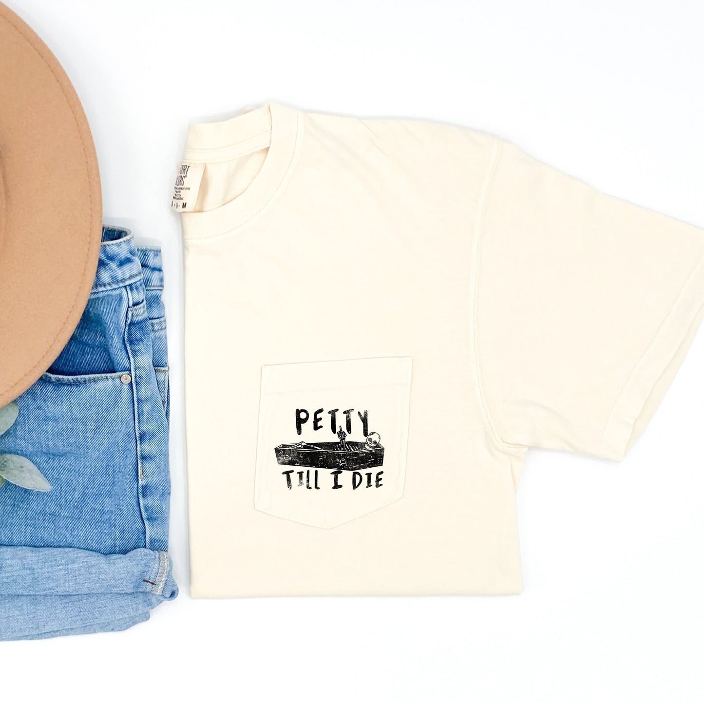 Petty Till I Die Halloween Pocket Comfort Colors Tshirt