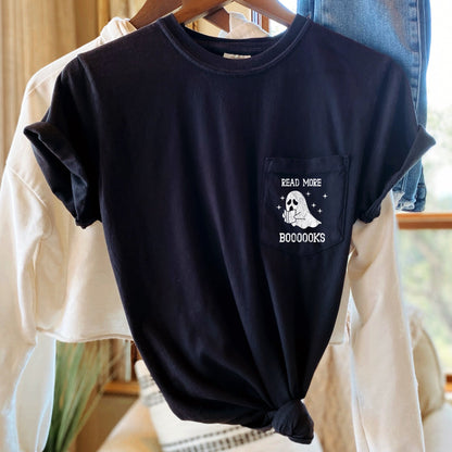 Read More Boooks Halloween Pocket Comfort Colors Tshirt