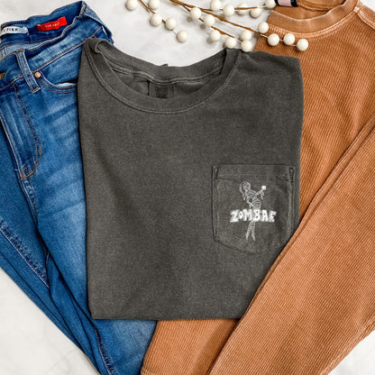 Zombae Halloween Pocket Comfort Colors Tshirt