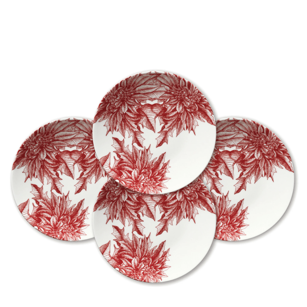 Poinsettia Ceramic Dinnerware – Premium Holiday Coastal Tableware