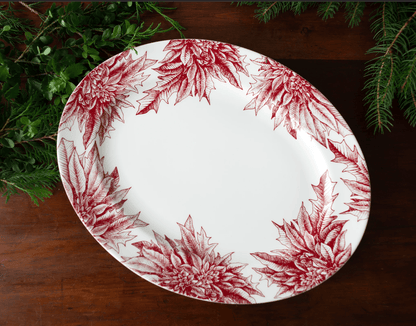 Poinsettia Ceramic Dinnerware – Premium Holiday Coastal Tableware