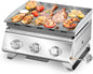 Portable 20-Inch 3-Burner Table Top Gas Grill Griddle