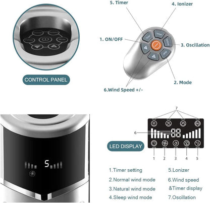 Portable Oscillating Tower Fan