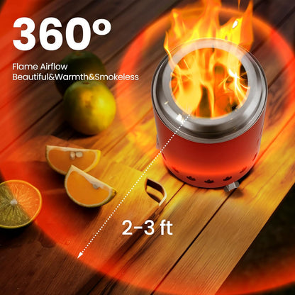 Portable Outdoor Fire Pit with Stand, Low Smoke Burning Tabletop Fire Pit Fuel