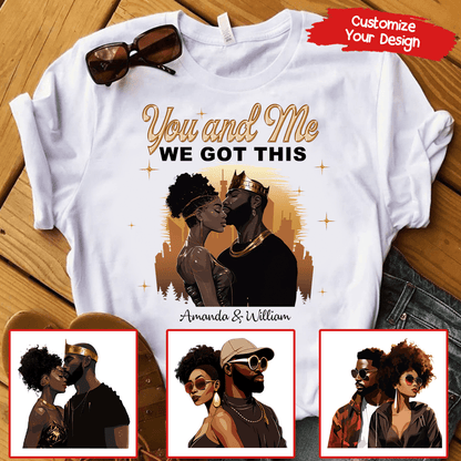 Custom Photo Black African Couple | Personalized Gift For Valentine, Anniversary, Husband Wife, Girlfriend, Boyfriend, Her/Him, Family | T-shirts