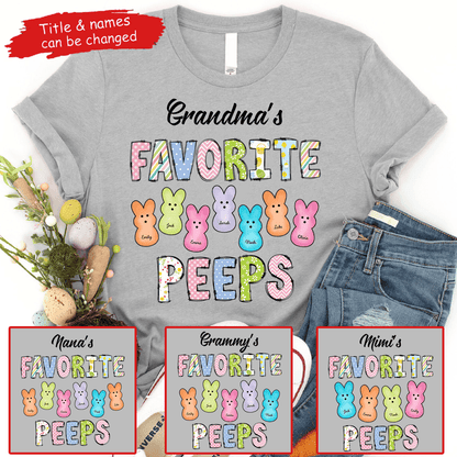Grandma's Favorite Bunnies Easter - Personalized Custom T Shirt - Easter, Birthday, Loving, Funny Gift for Grandma/Nana/Mimi, Mom, Wife, Grandparent