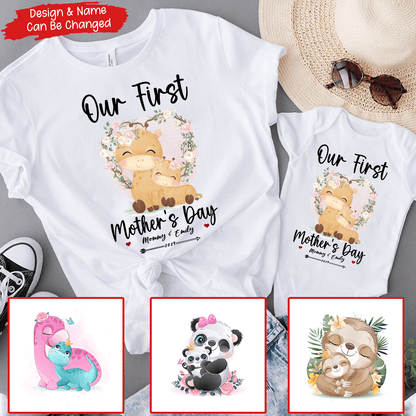 Our First Mother's Day - Personalized Custom T Shirt - Gift for Mom & Baby, Mother's Day Gift