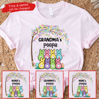 Grandma's Bunnies Easter Custom Kid's Name - Personalized Custom T Shirt - Easter, Birthday, Loving, Funny Gift for Grandma/Nana/Mimi, Mom, Wife, Grandparent