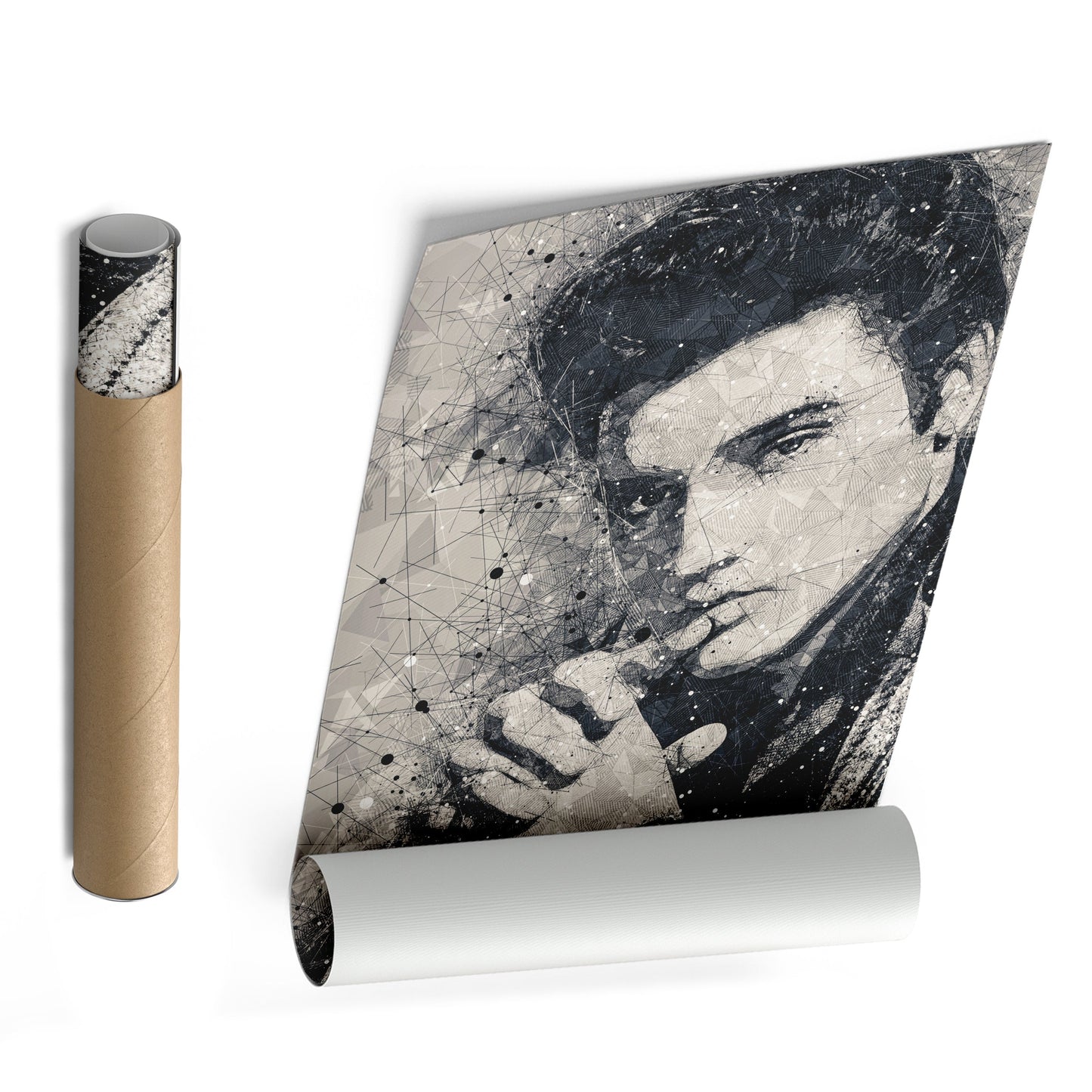 Elvis Presley Canvas – Geometric Music Wall Art Gift for Rock & Roll Fans