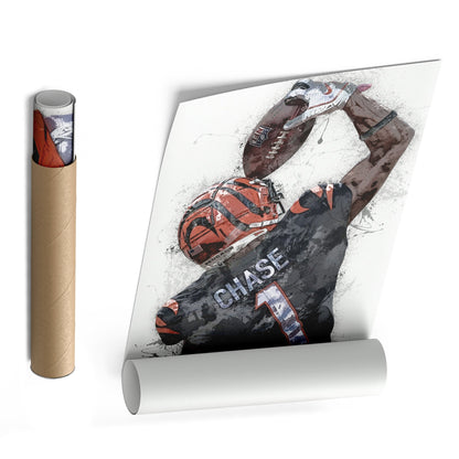 Ja'Marr Chase Bengals Canvas Art – Cincinnati Bengals Wall Decor