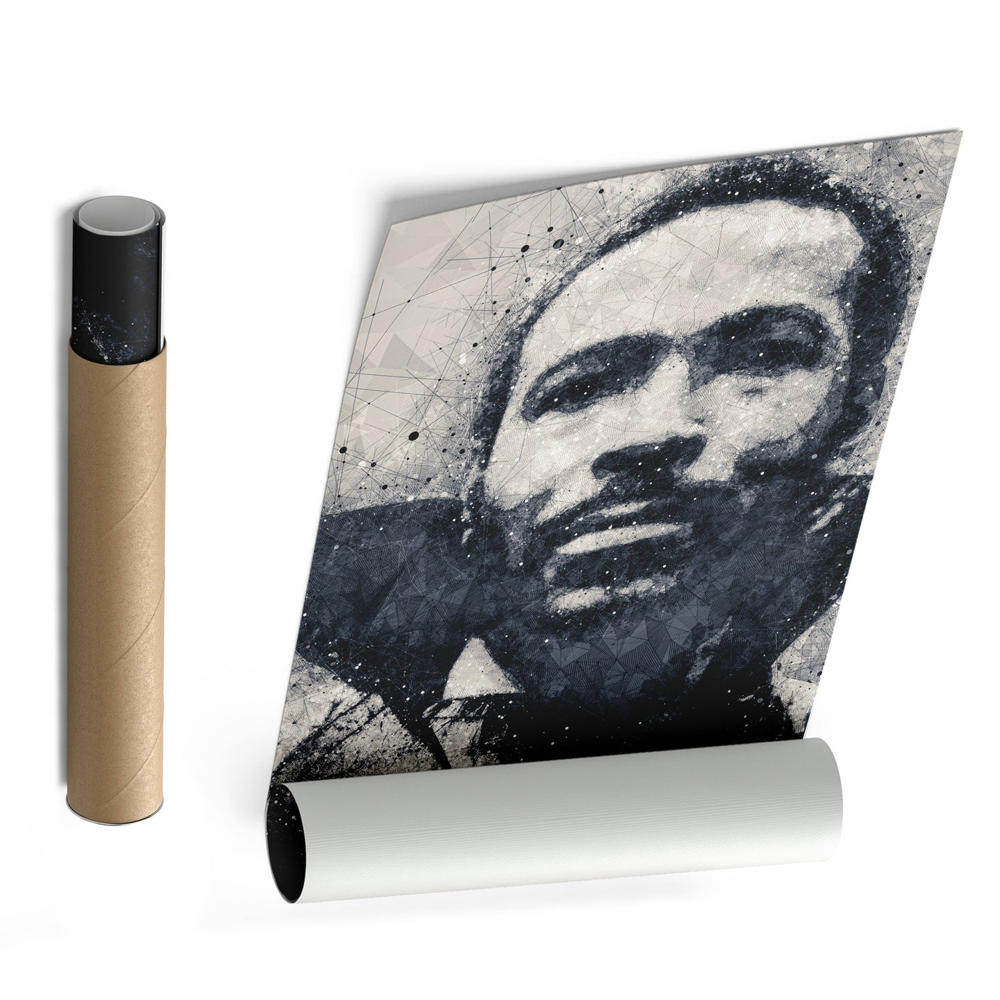 Marvin Gaye Canvas Art – Geometric Music Wall Decor