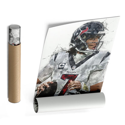 C.J. Stroud Canvas Art – Houston Texans Wall Decor