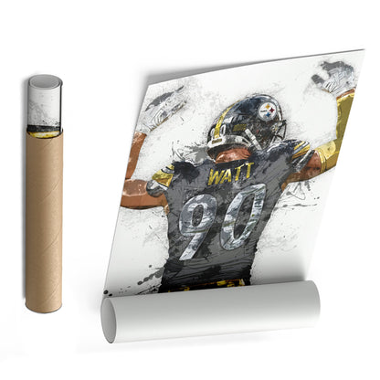 T.J. Watt Canvas Art – Pittsburgh Steelers Wall Decor