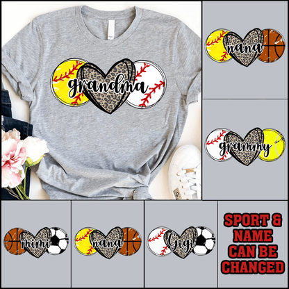 Sport Grandma - Personalized Custom T Shirt - Birthday, Loving, Funny Gift for Grandma/Nana/Mimi, Mom, Wife, Grandparent