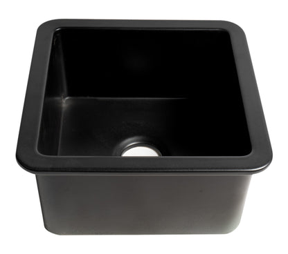 ALFI brand ABF1818S Square 18" x 18" Undermount / Drop In Fireclay Prep Sink