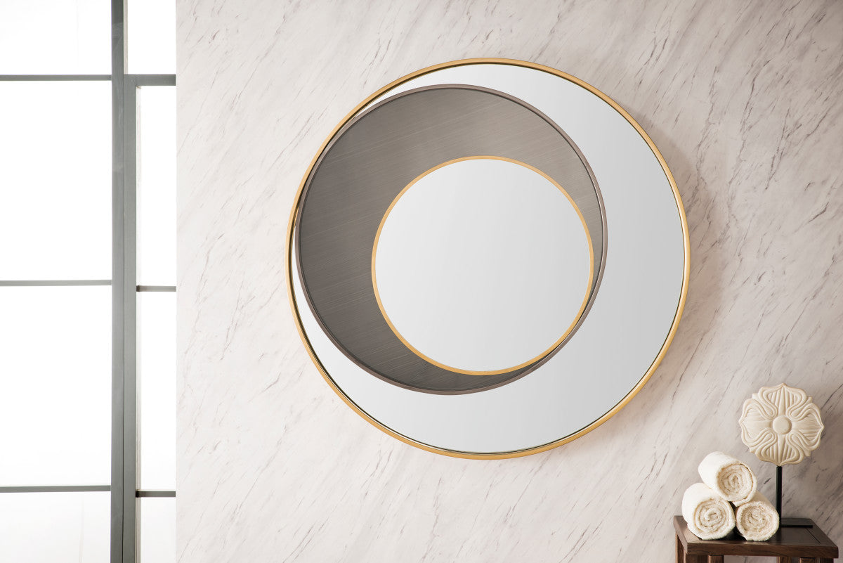 Cosmos 35.4" Mirror, Radiant Gold and Onyx