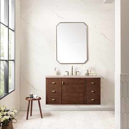 Amberly 48" Single Vanity Cabinet, Mid-Century Walnut