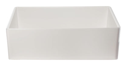 ALFI brand AB533 AB533-W 33" White Smooth Apron Single Bowl Fireclay Farm Sink