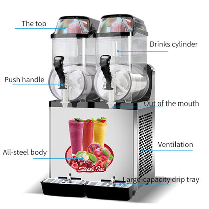 Premium Stainless Steel Margarita Frozen Drink Double Tank Slushy Maker Machine, 30L (SAK48253)