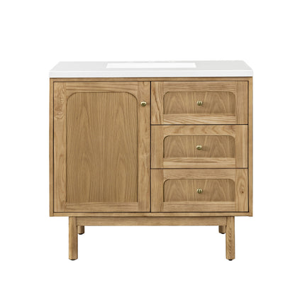 Laurent 36" Single Vanity Cabinet, Light Natural Oak
