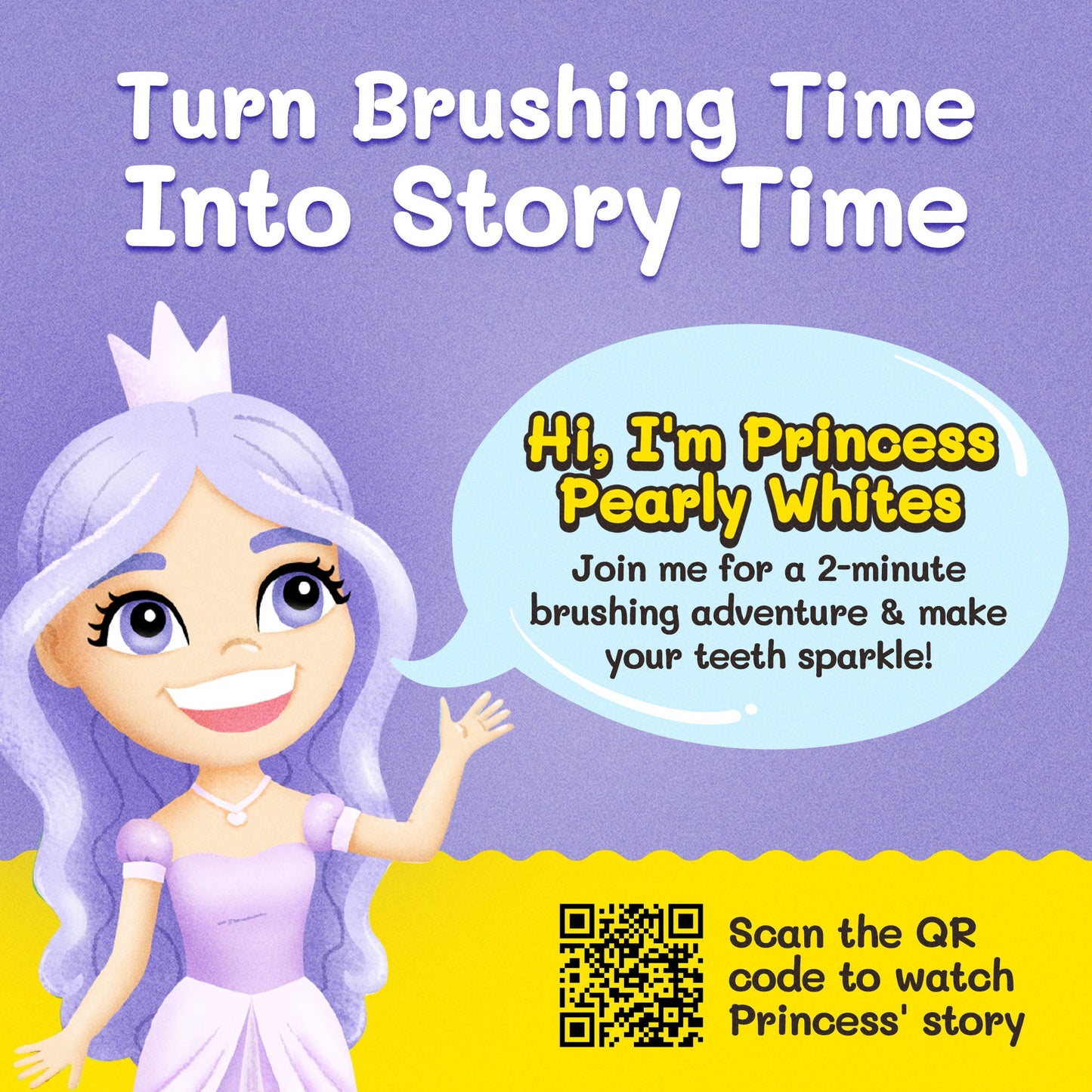 Princess Pearly Whites Toothbrush for Kids With Bonus Brush