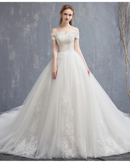 Vintage Off The Shoulder Wedding Dress
