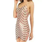 Sequin dress stretch sequin skirt open back beaded spaghetti strap