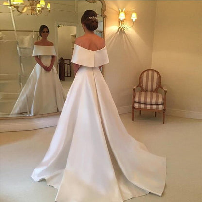 Vintage Satin A-line Wedding Dress