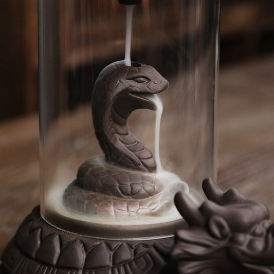 Turtle Windproof Backflow Incense Burner With Snake Inside