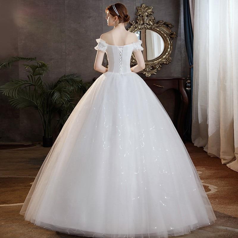 Sexy Wedding Dress Off The Shoulder Lace Flower Gown