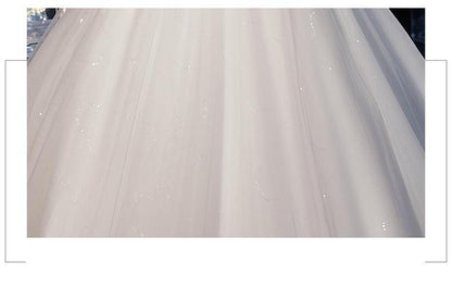 Sexy Tulle Wedding Dress For Pregnant V-neck Lace Up Ball Gown