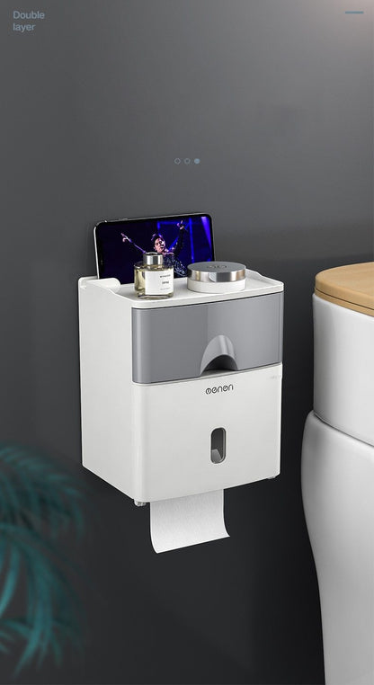 Multifunction Toilet Paper Holder Waterproof Toilet Tissue Storage Box
