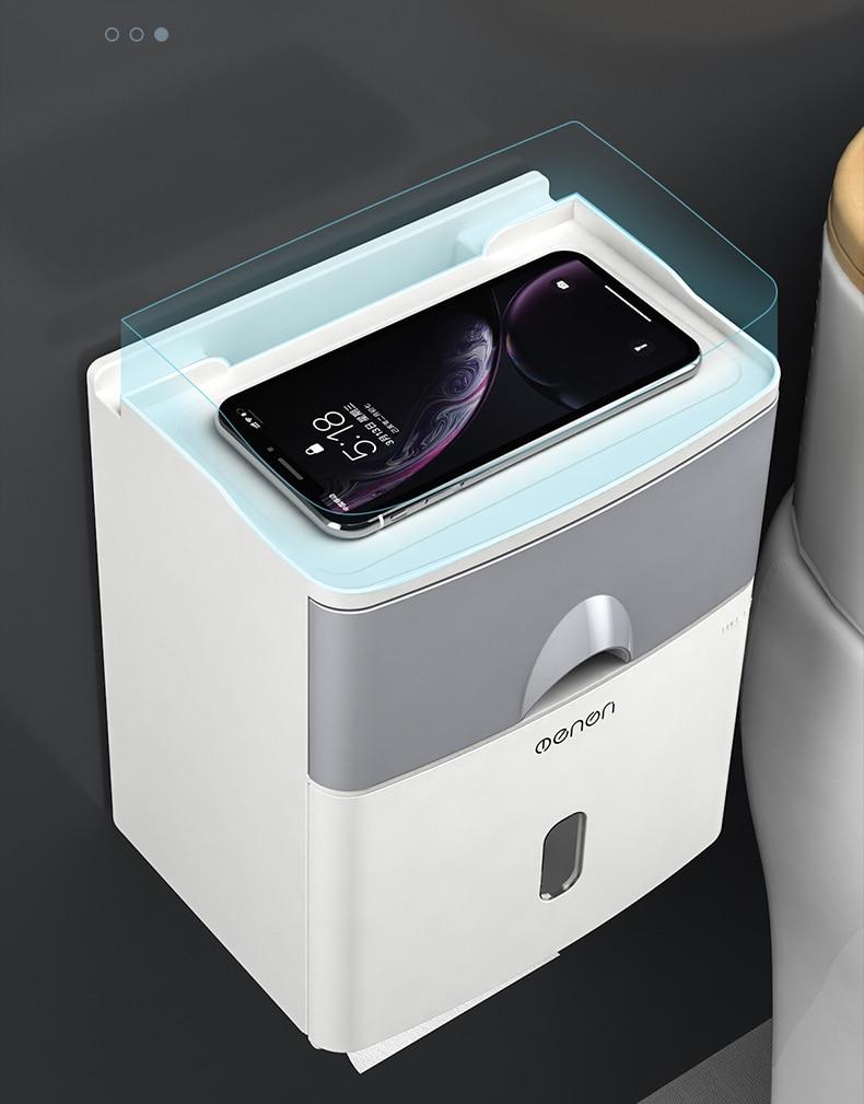 Multifunction Toilet Paper Holder Waterproof Toilet Tissue Storage Box