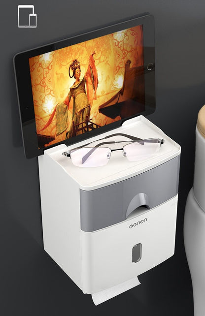 Multifunction Toilet Paper Holder Waterproof Toilet Tissue Storage Box