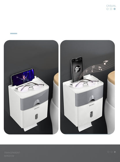 Multifunction Toilet Paper Holder Waterproof Toilet Tissue Storage Box