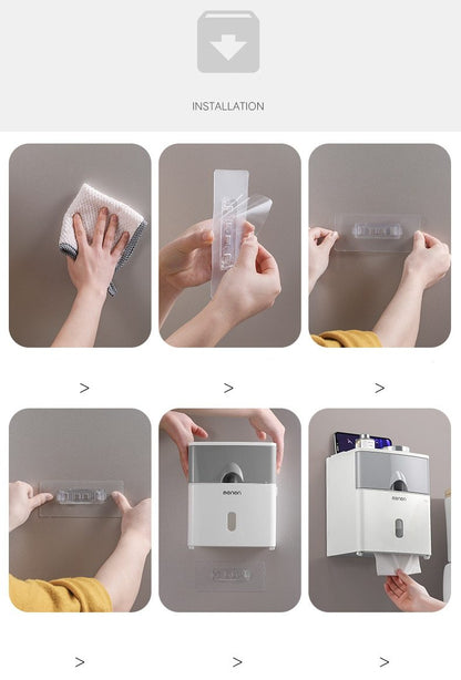 Multifunction Toilet Paper Holder Waterproof Toilet Tissue Storage Box