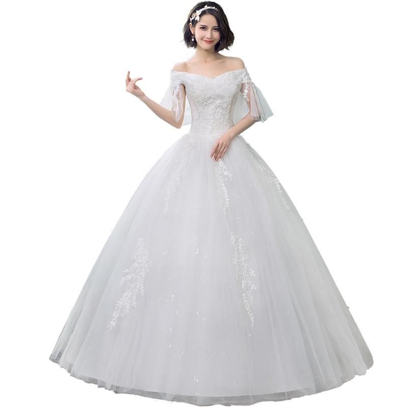 Sexy Off Shoulder Wedding Dress Korean Style