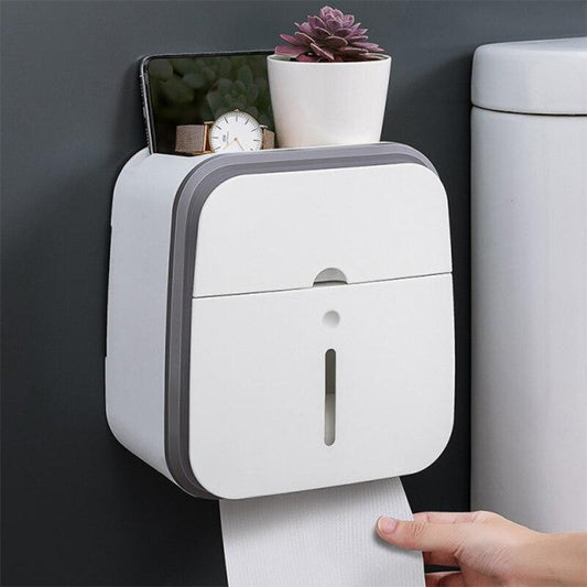Waterproof Toilet Tissue Box Wall Mount Double Layer Roll Paper Holder