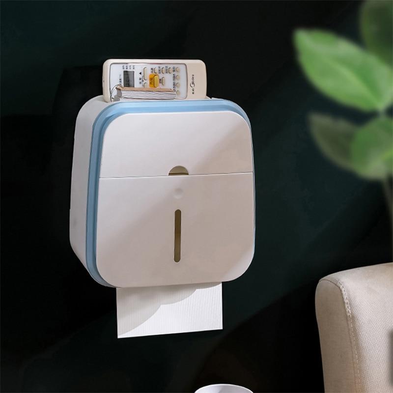 Waterproof Toilet Tissue Box Wall Mount Double Layer Roll Paper Holder