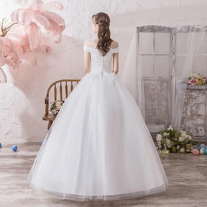 Vintage High Neck Luxury Wedding Dress with Short Sleeve