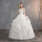 Sleeveless Embroidered Strapless Wedding Gown
